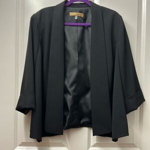 Nipon Boutique open front blazer, no pockets or closure 18w